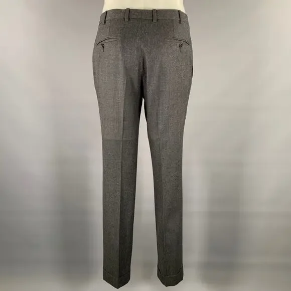 ERMENEGILDO ZEGNA Size 32 Charcoal Heather Wool Slim Fit Dress Pants